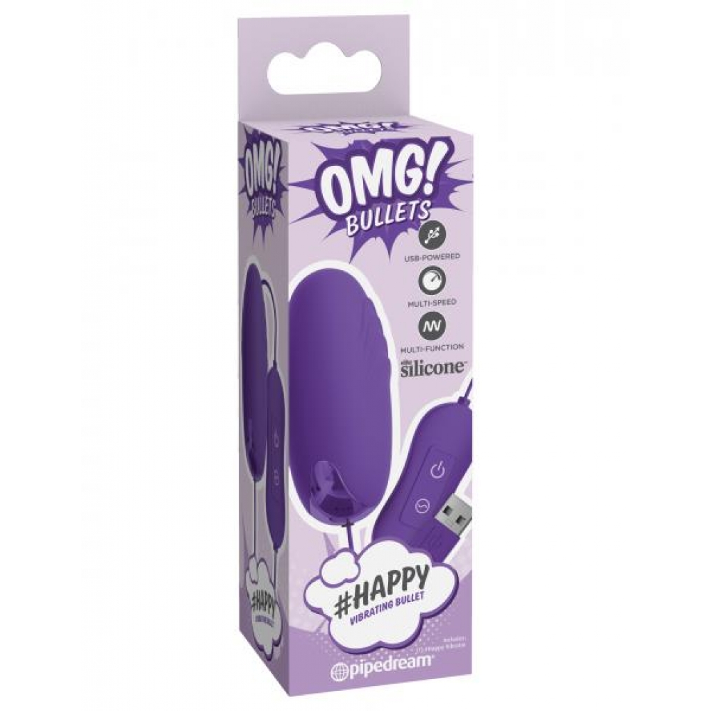 OMG! Bullets #Happy USB Powered Vibrating Bullet - Purple