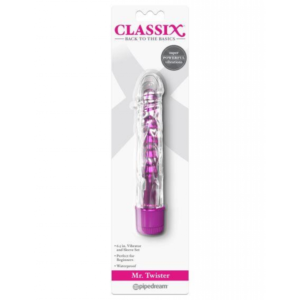 Classix Mr Twister - Pink Metallic Vibe With TPE Sleeve