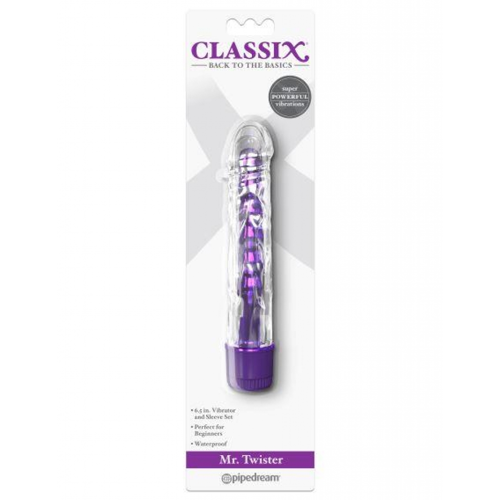 Classix Mr Twister Purple Metallic Vibe with TPE Sleeve