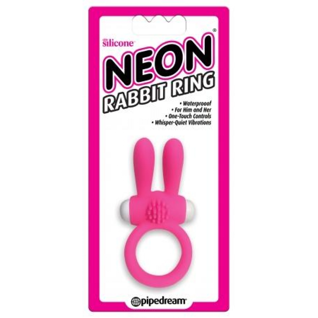 Neon Rabbit Ring Vibrator - Pink