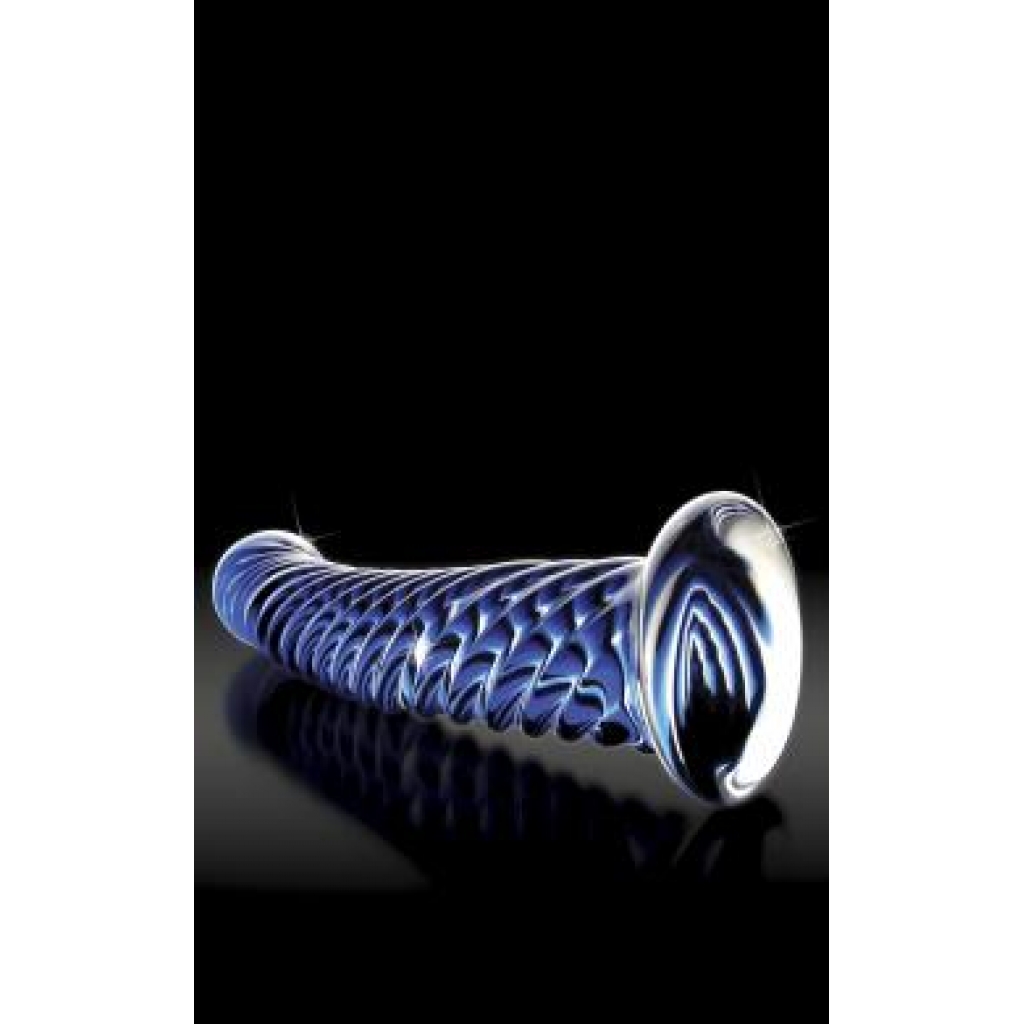 Icicles No 29 Textured Glass Dildo - Blue