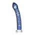 Icicles No 29 Textured Glass Dildo - Blue