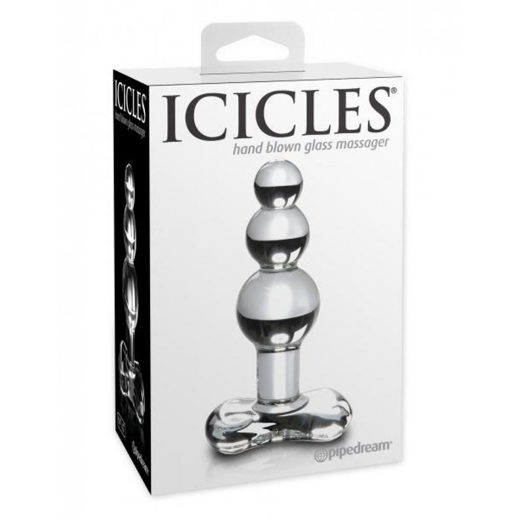 Icicles No 47 Glass Massagers Beaded Probe - Clear