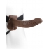 Fetish Fantasy 9 Inch Hollow Strap-On with Balls - Brown