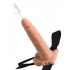 Fetish Fantasy 7.5-Inch Hollow Squirting Strap On with Balls - Beige