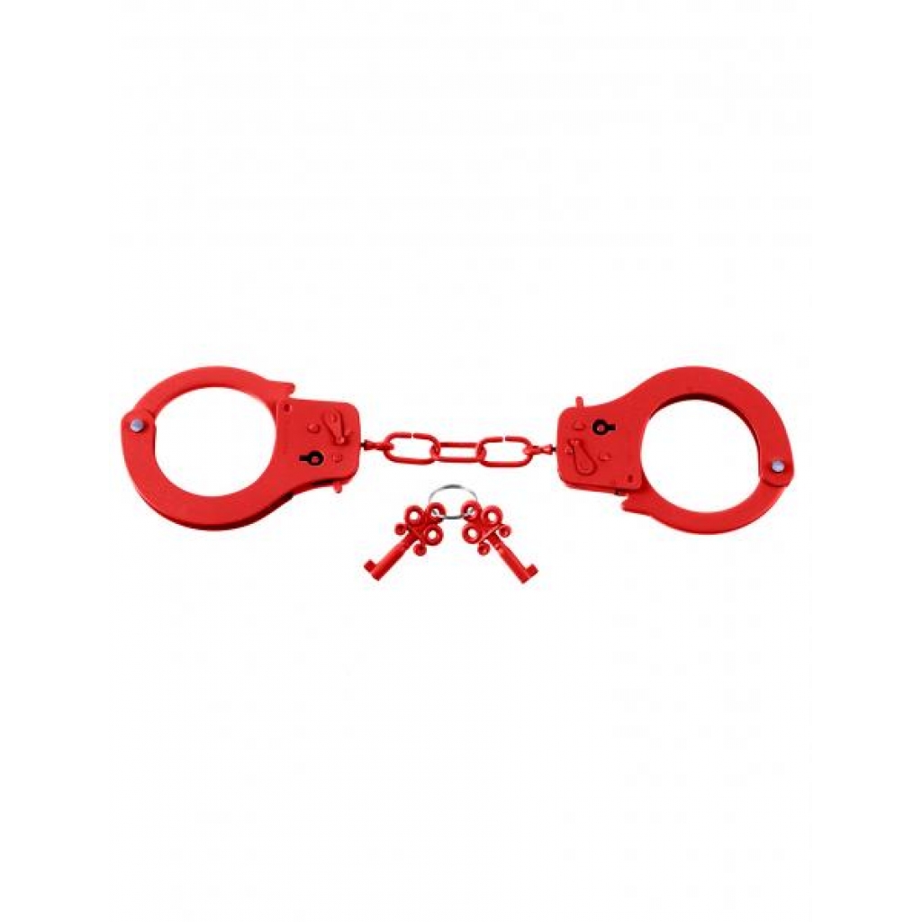 Fetish Fantasy Designer Metal Handcuffs - Eye-Catching Red Finish