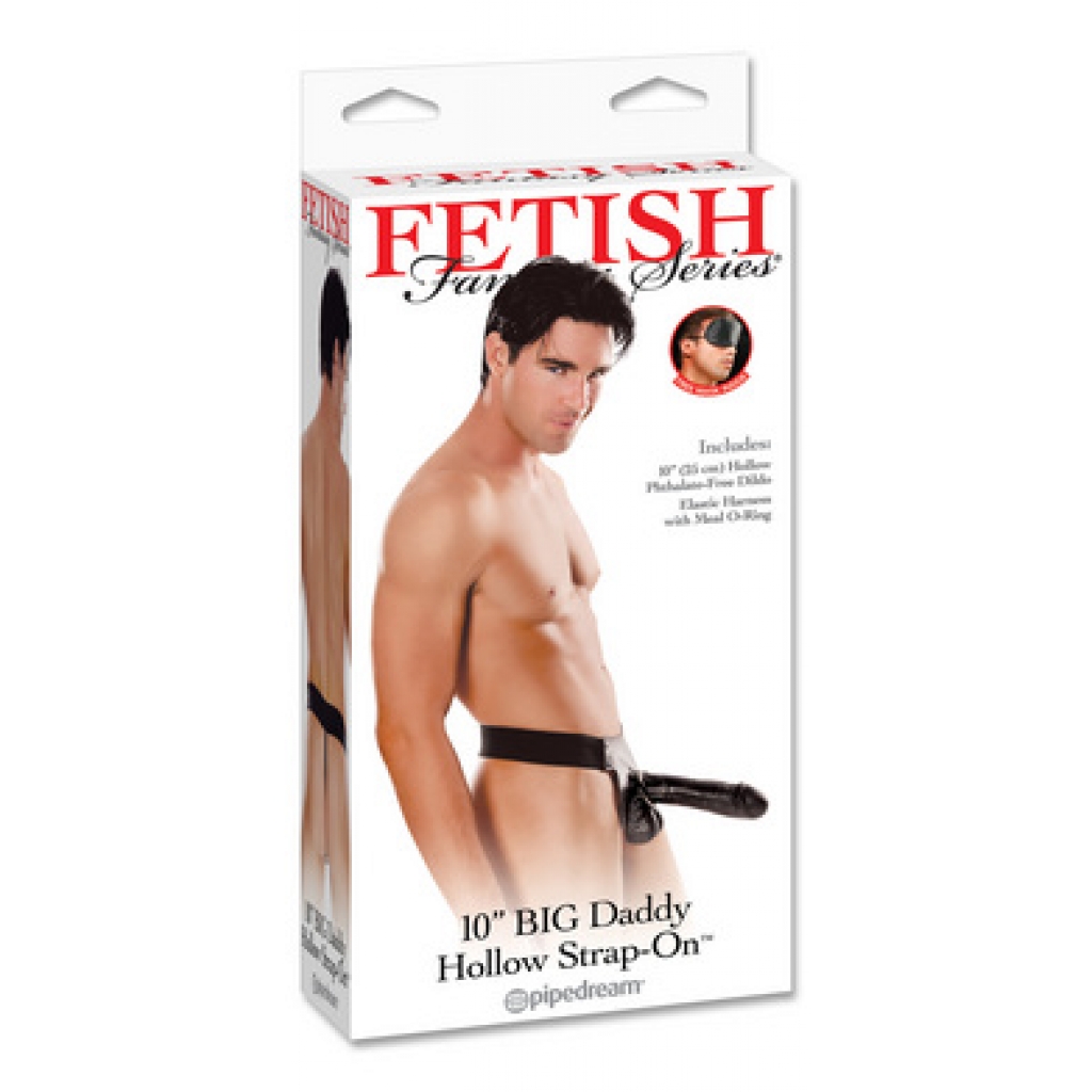 Big Daddy Hollow Strap-On 10 Inch - Realistic Black Design