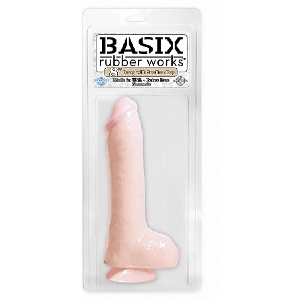 Basix 8-Inch Beige Dong with Suction Cup