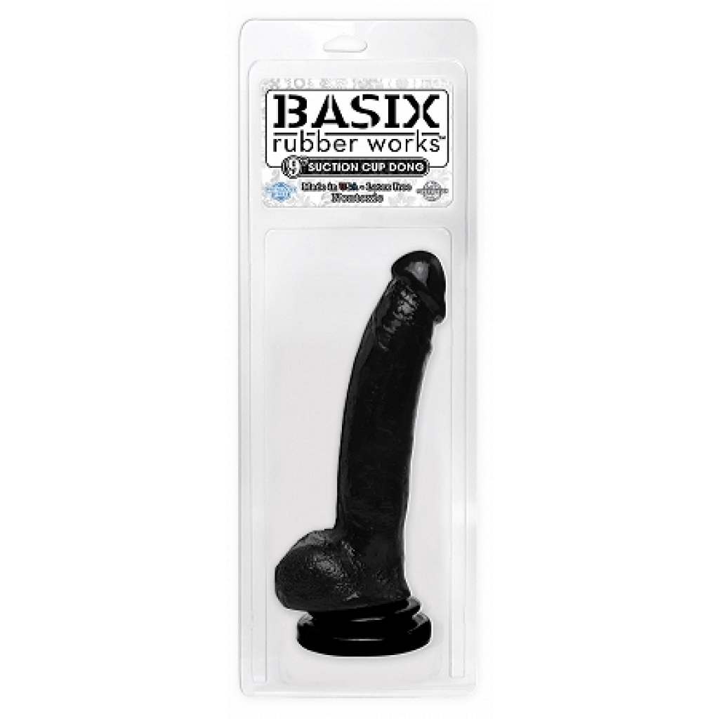 Basix 9 inches Suction Cup Dong - Thicky Black