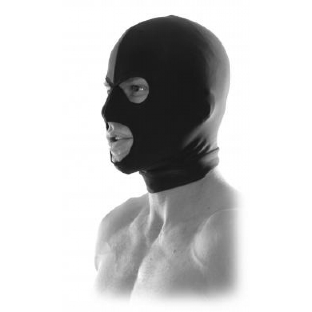 Fetish Fantasy Black Spandex 3 Hole Hood - O/S One Size Fits Most