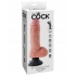 King Cock 8 Inch Vibrating Dildo with Balls - Beige