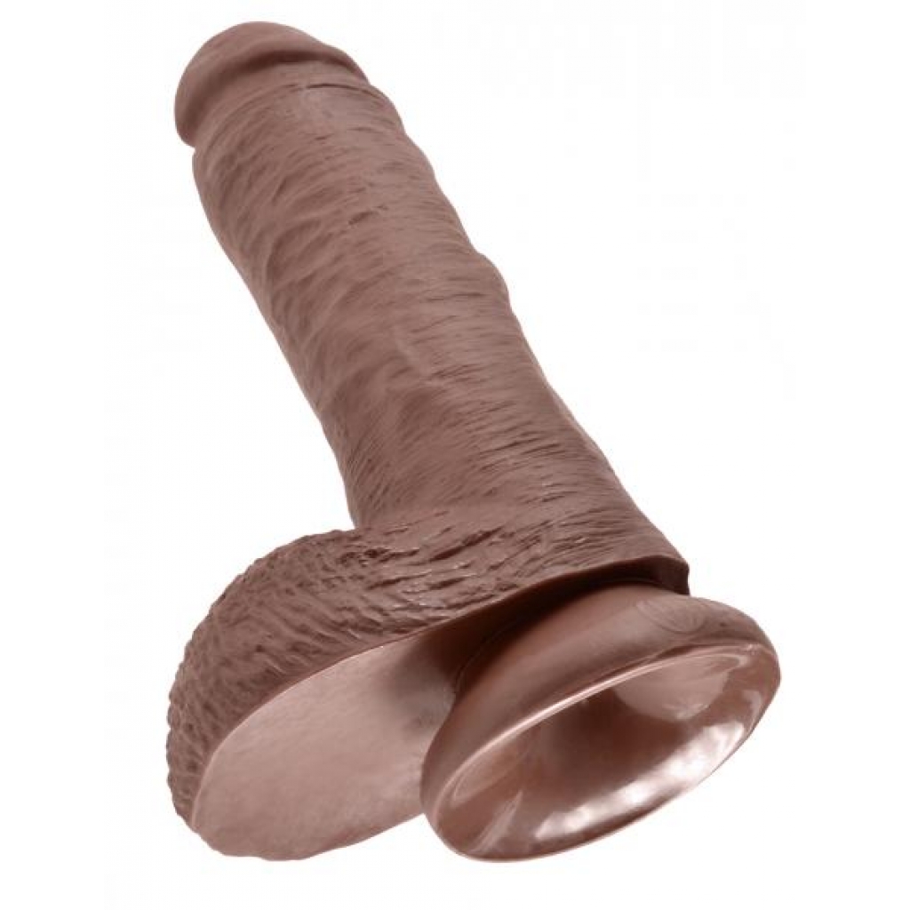 King Cock 8 Inches Cock Balls - Brown