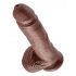 King Cock 8 Inches Cock Balls - Brown