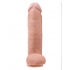 King Cock 12 Inch Dildo with Balls - Beige