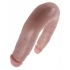 King Cock U-Shaped Double Trouble Small Dildo - Beige