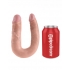 U Shaped Double Trouble Dildo - Medium - Beige