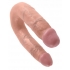 U Shaped Double Trouble Dildo - Medium - Beige