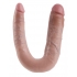 U-Shaped Large Double Trouble Dildo - Realistic Beige