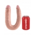 U-Shaped Large Double Trouble Dildo - Realistic Beige