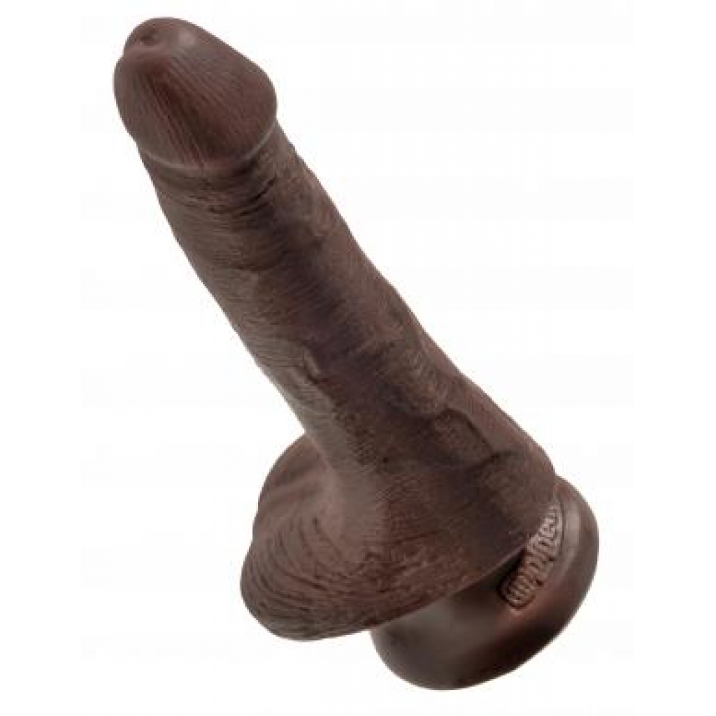 King Cock 6 inches Cock with Balls - Brown