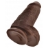 Realistic 9-Inch King Cock Dildo with Balls - Brown