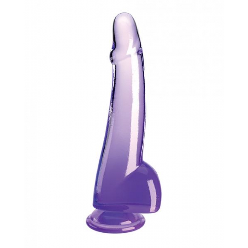 King Cock Clear 10in W/ Balls - Purple Translucent