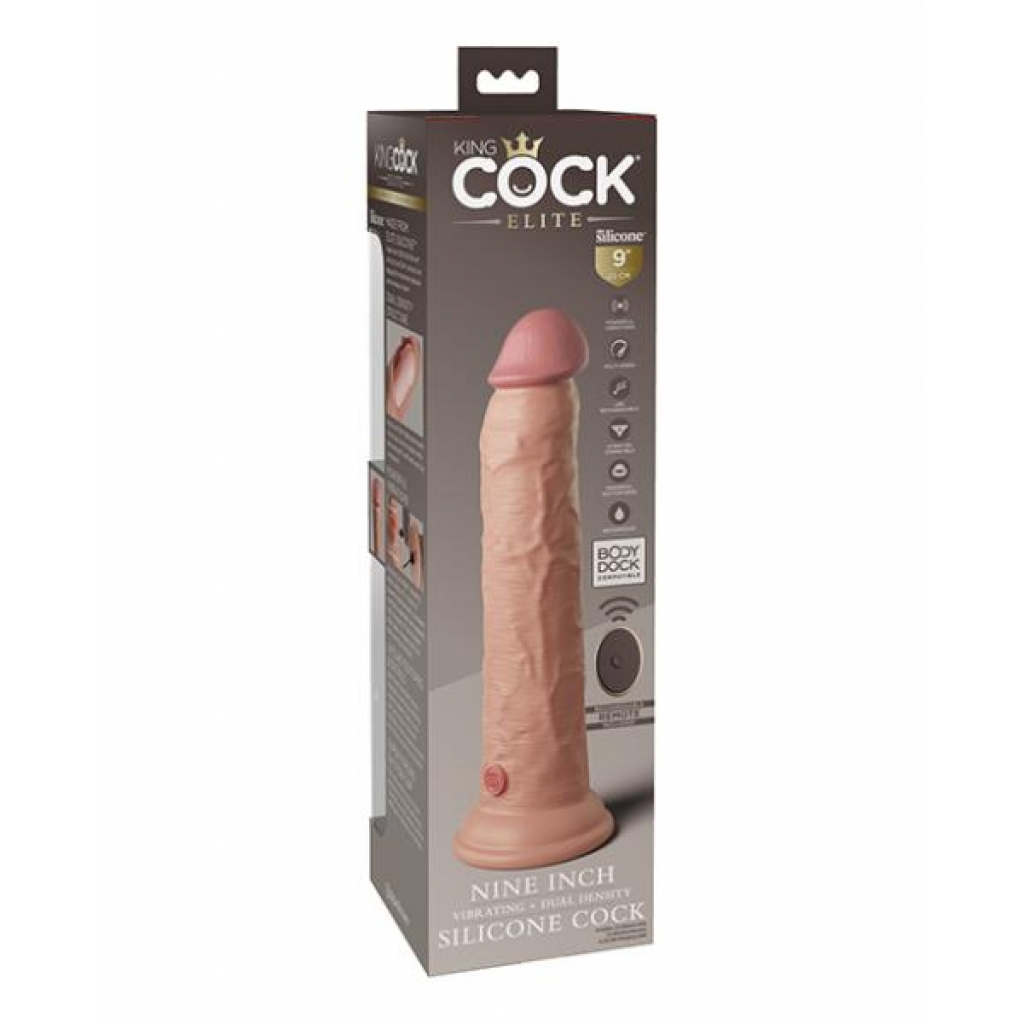 King Cock Elite 9 In Vibrating Dual Density - Light