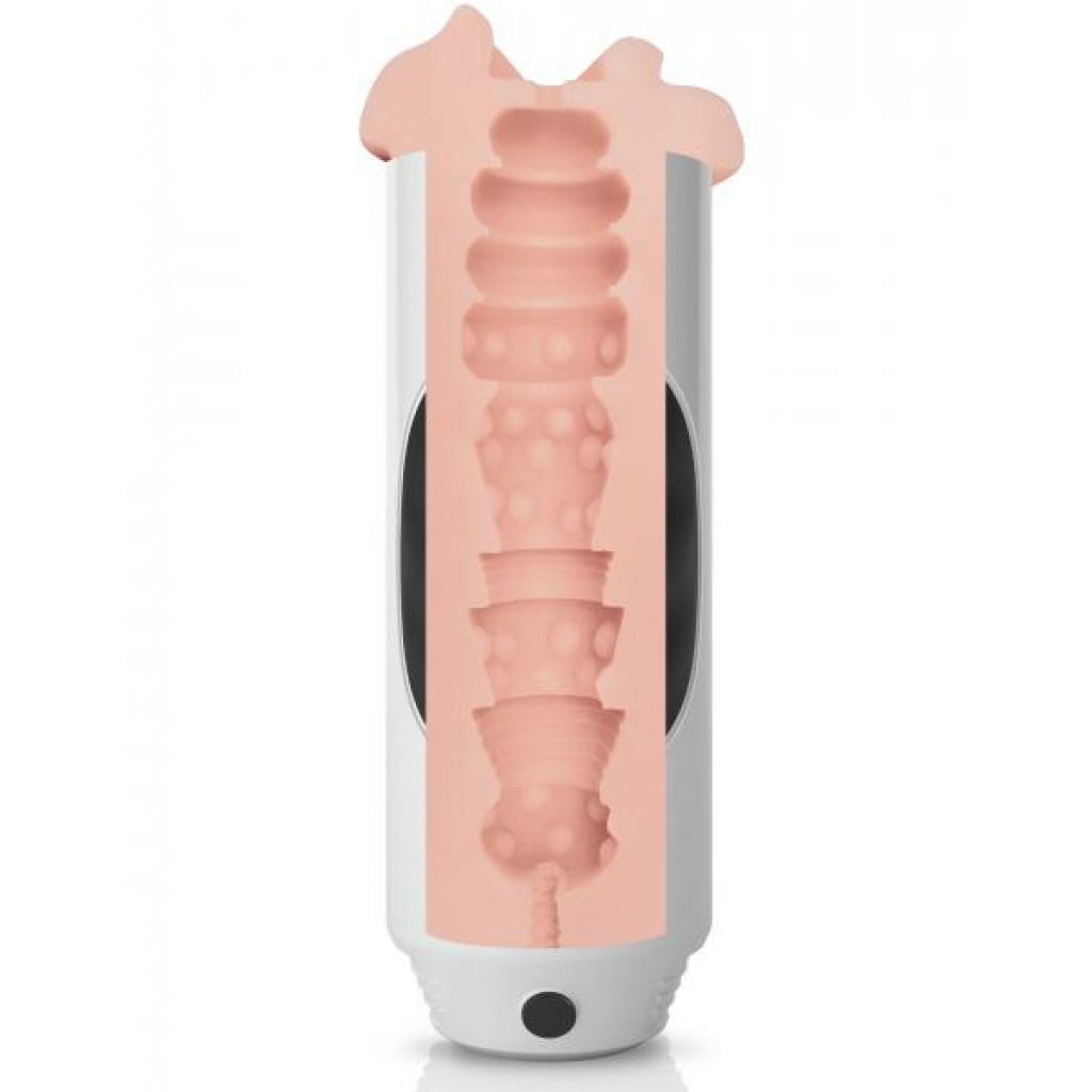 Mega Grip Vibrating Pussy Stroker - Beige