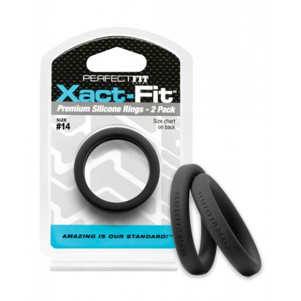 Perfect Fit Xact-Fit #14: 2 Pack Black Cock Rings