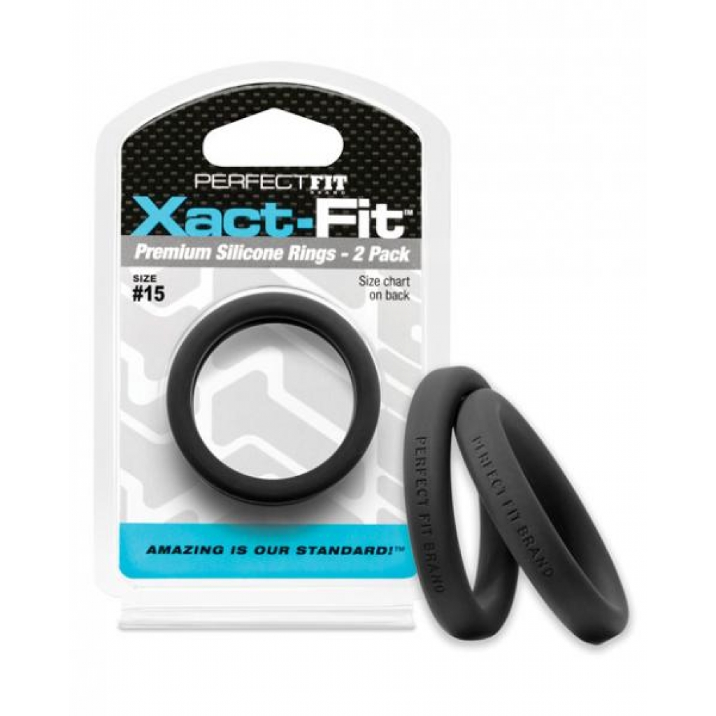 Perfect Fit Xact-Fit #15 2 Pack Cock Rings - Black