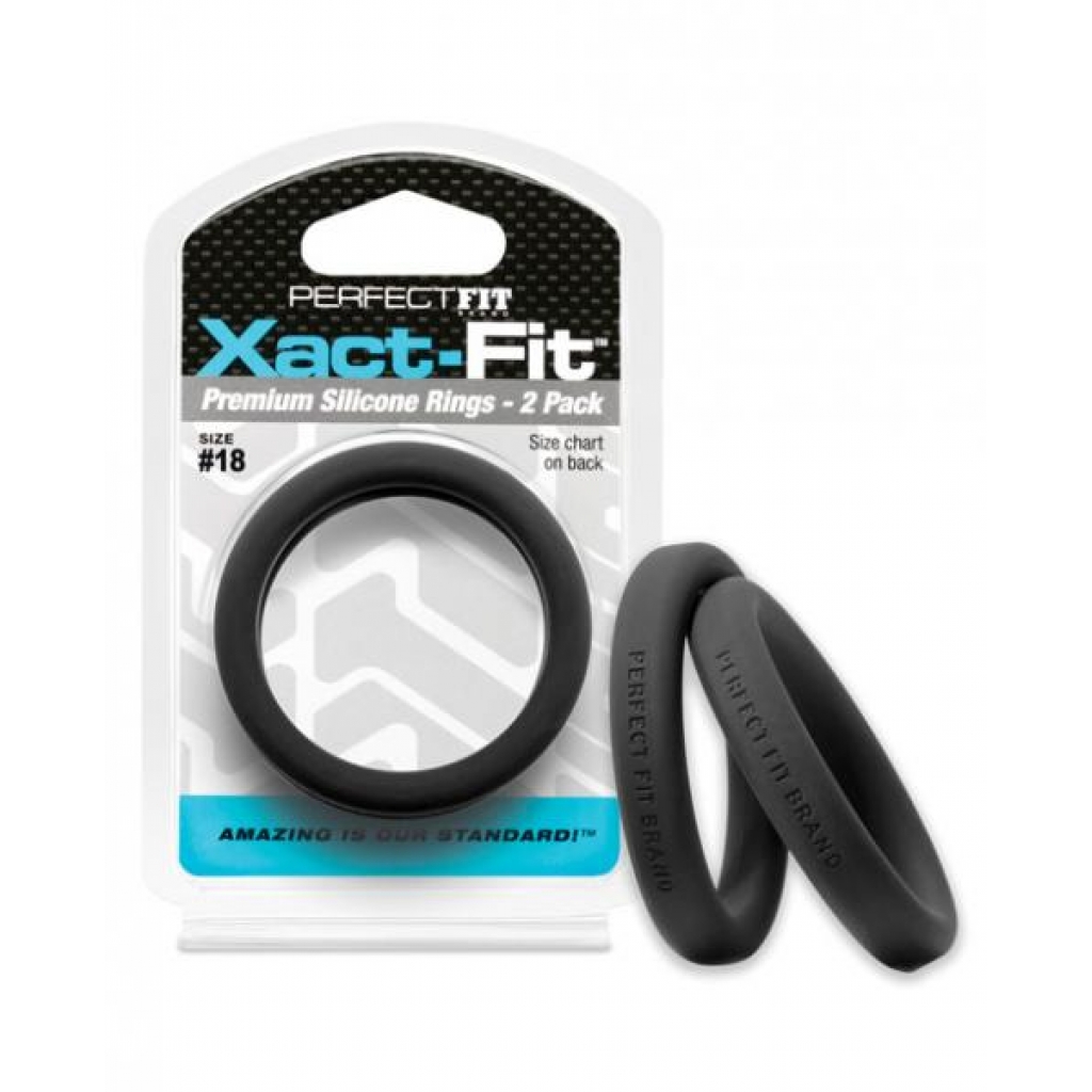 Perfect Fit Xact-Fit #18 - Dual Pack Black Cock Rings