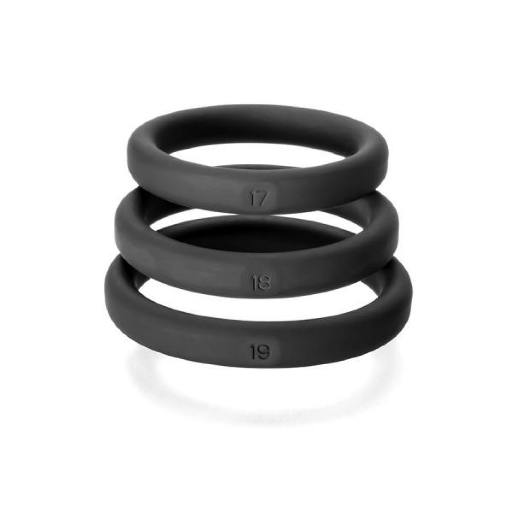 Xact-Fit Silicone Rings #17, #18, #19 - Black