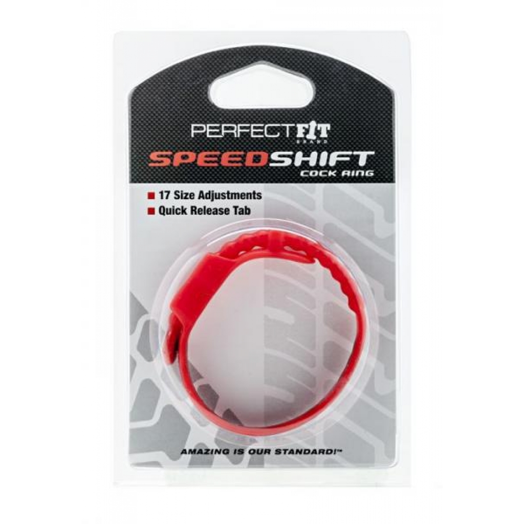 Speed Shift 17 Adjustments Cock Ring - Red One Size Fits Most