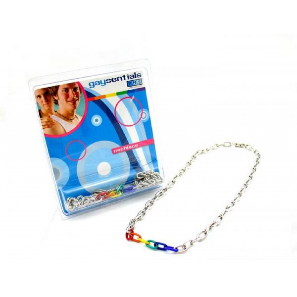 Gaysentials Rainbow and Silver Links Necklace – 20 Inches