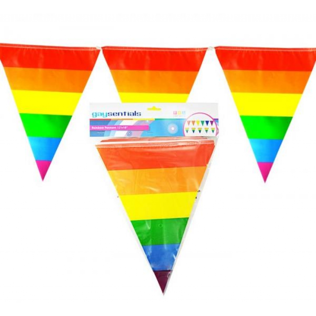 Gaysentials Rainbow Striped Pennants Decoration 12 Feet – Multi-Color