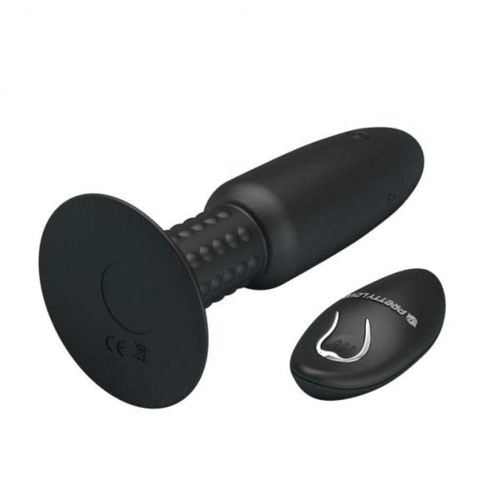 Pretty Love Beaded Butt Plug with Remote - Black