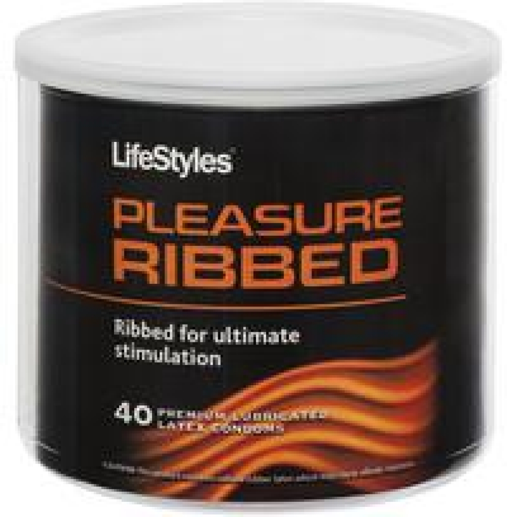 Lifestyles Pleasure Ribbed Latex Condoms - 40-Count