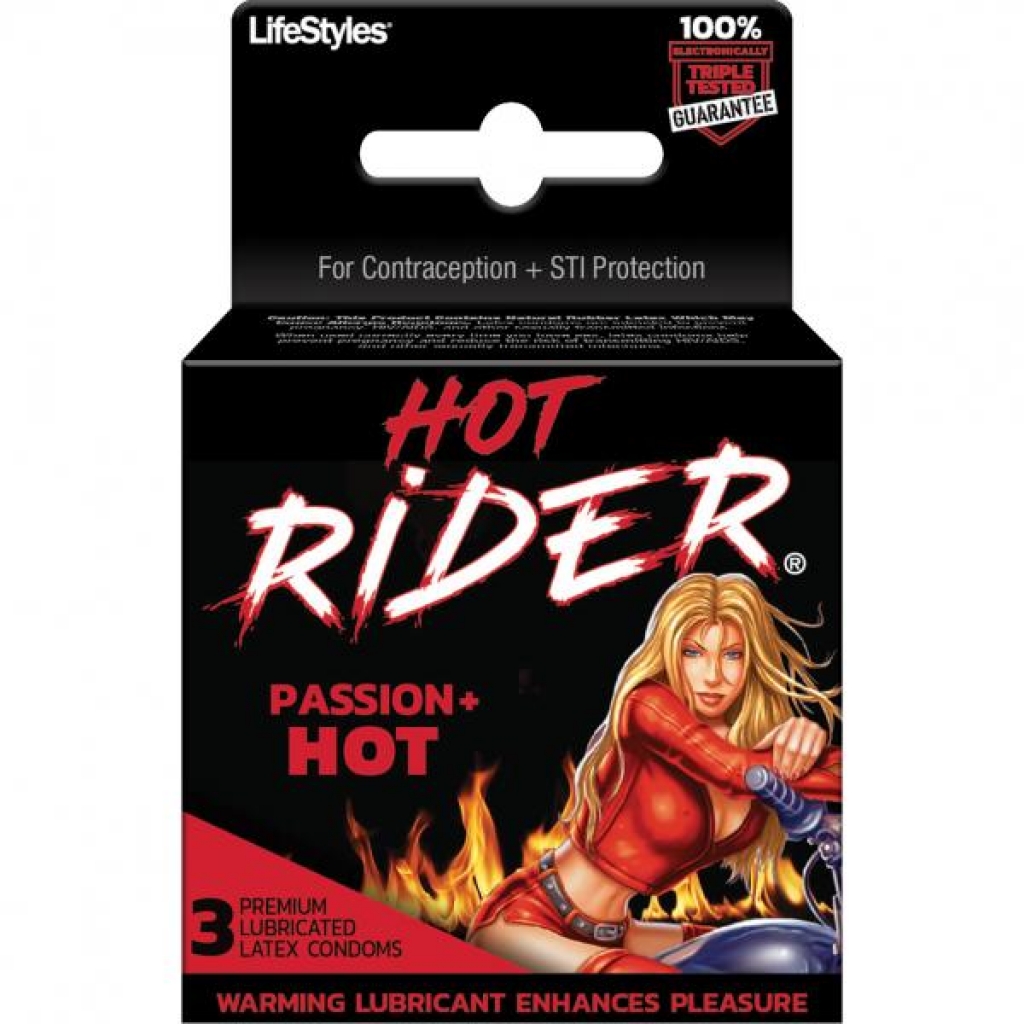 Lifestyles Hot Rider Latex Condoms - 3 Pack