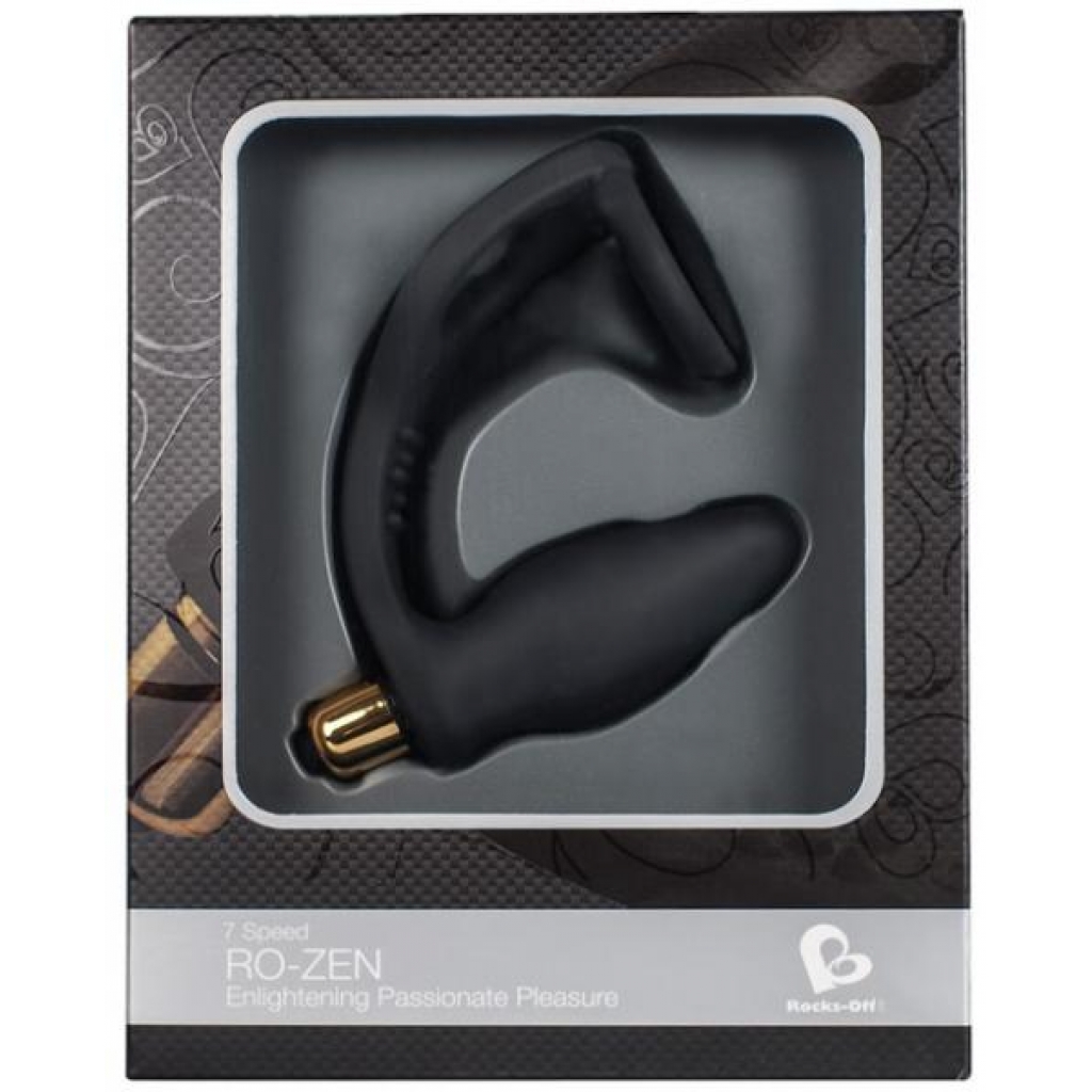 RO-Zen Black C Ring with Vibrating Prostate Probe - Dual Stimulation