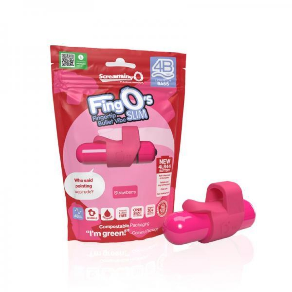 Screaming O 4B FingO Slim Strawberry Finger Vibe