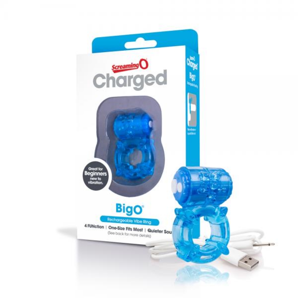 Screaming O Charged Big O Vibrating Cock Ring - Blue