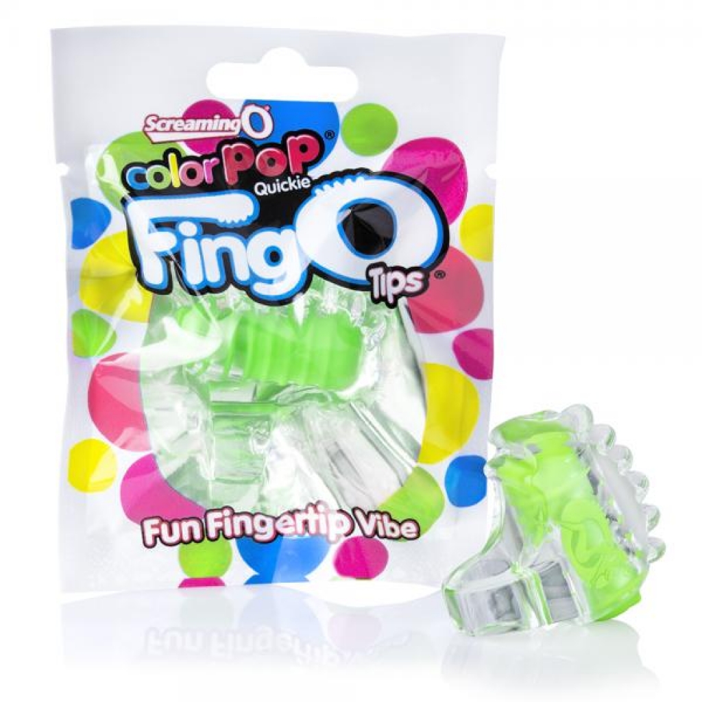 Color Pop Fing O Tip Green Finger Vibrator - Discreet Fun