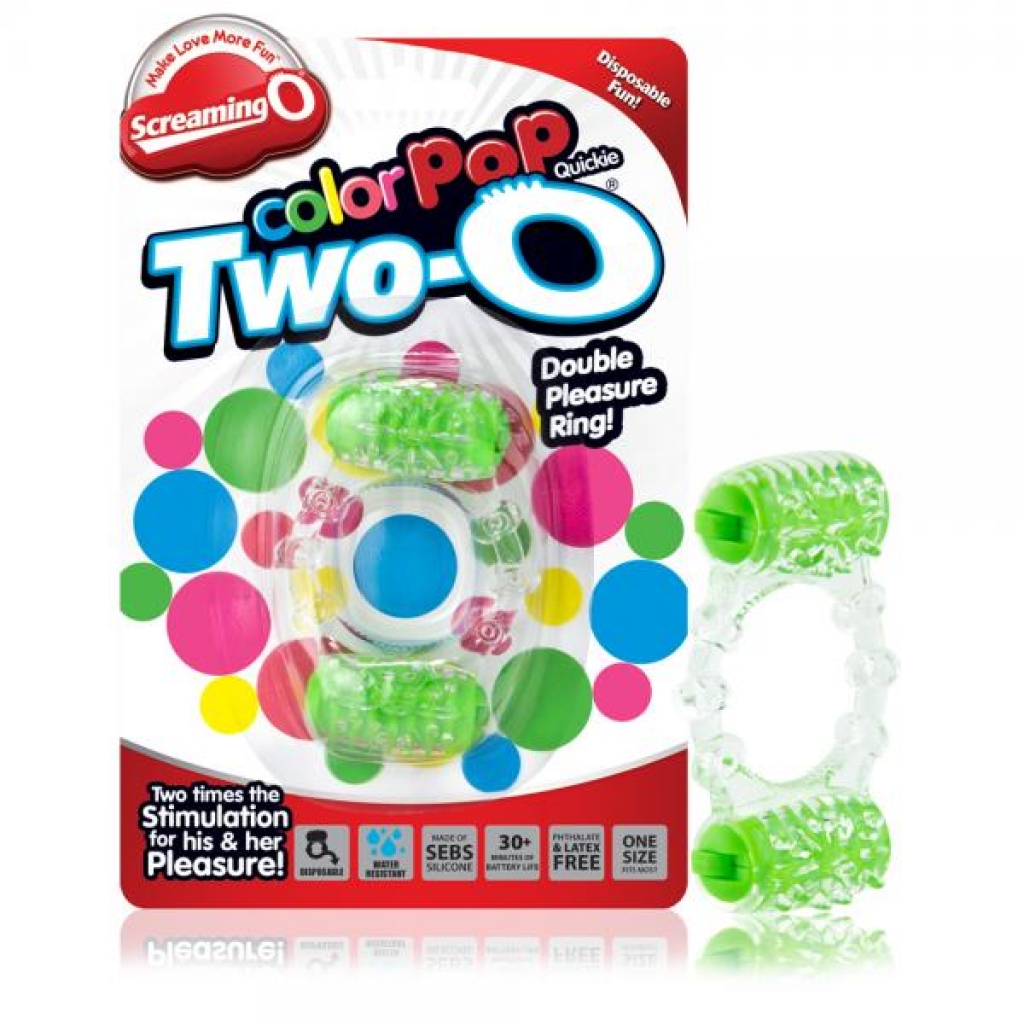 Color Pop Two O Quickie Green Vibrating Ring