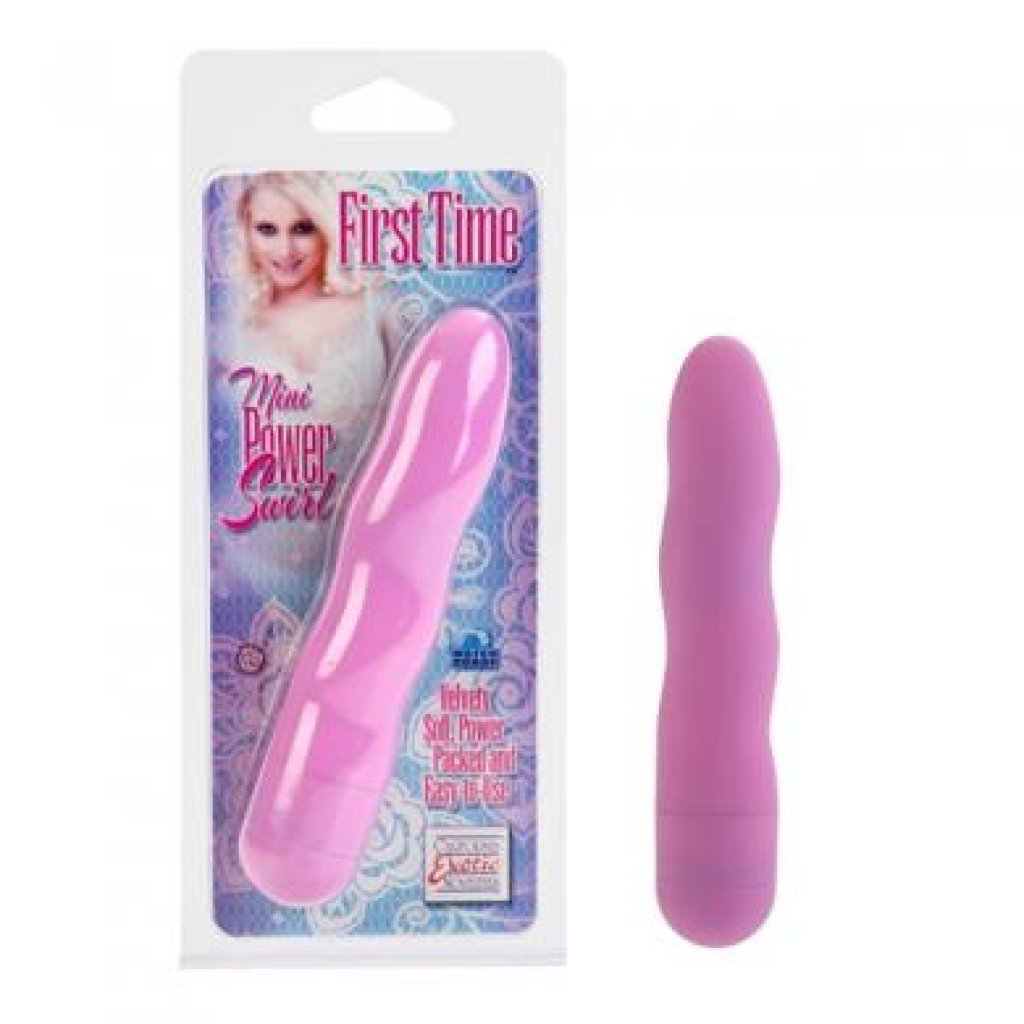 First Time Mini Power Swirl Vibrator - Waterproof 4.5 Inch - Pink