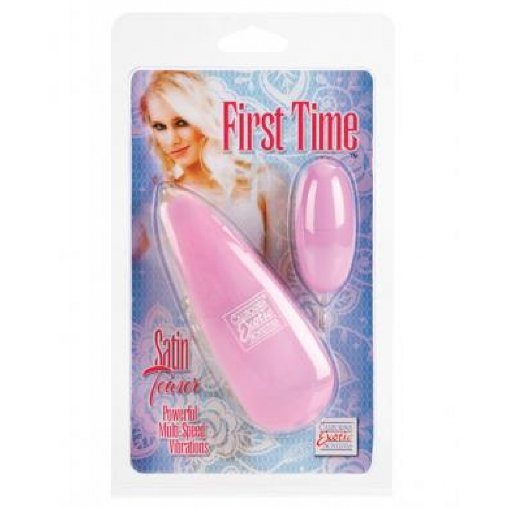 First Time Satin Teaser Bullet Vibrator - Silver Pink