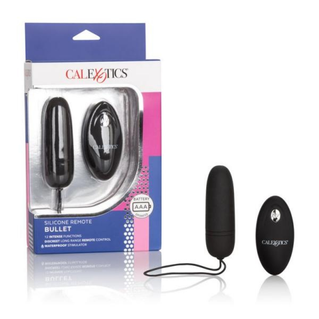 Silicone Remote Control Bullet Vibrator - Black