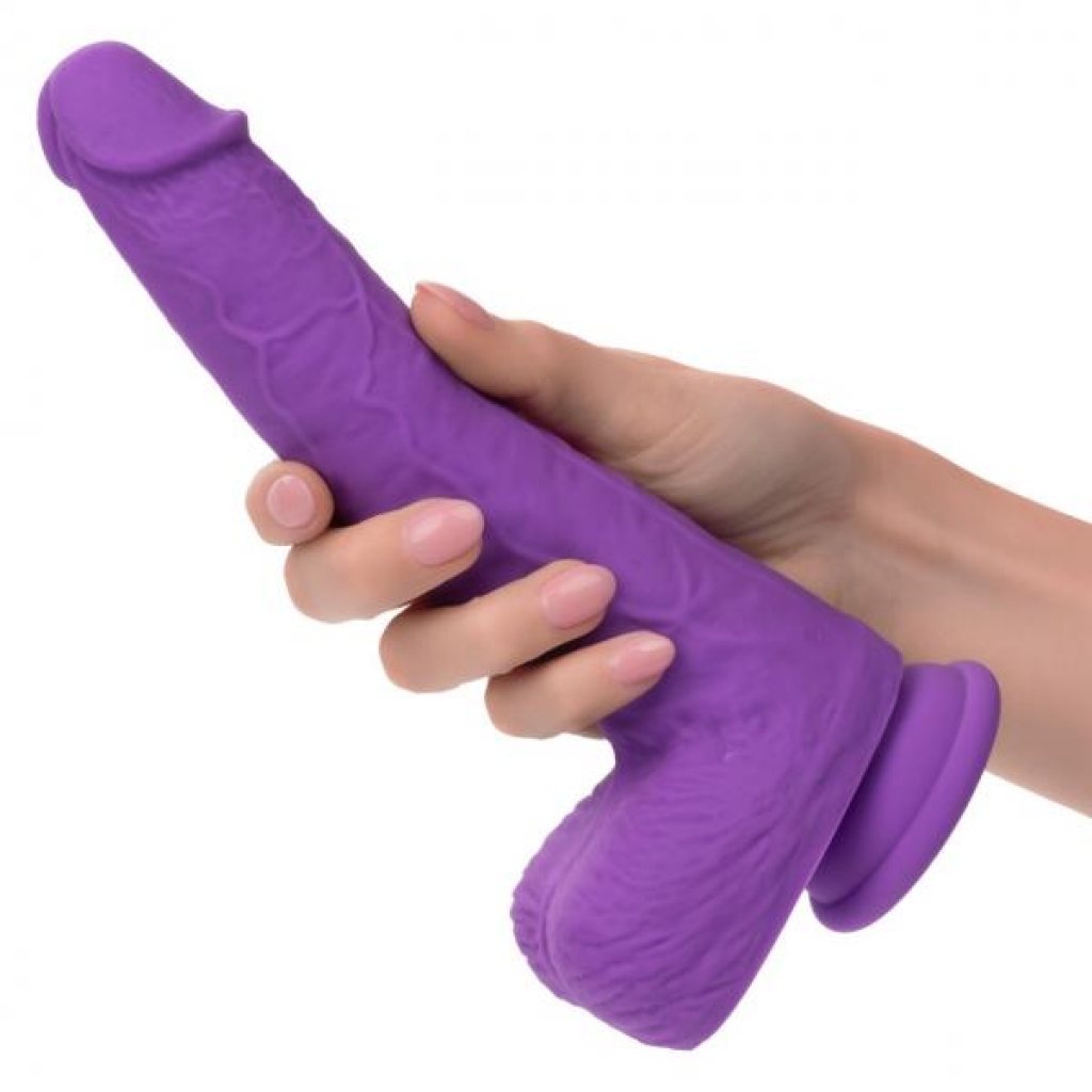 Gyrating & Thrusting Silicone Vibrator - Purple