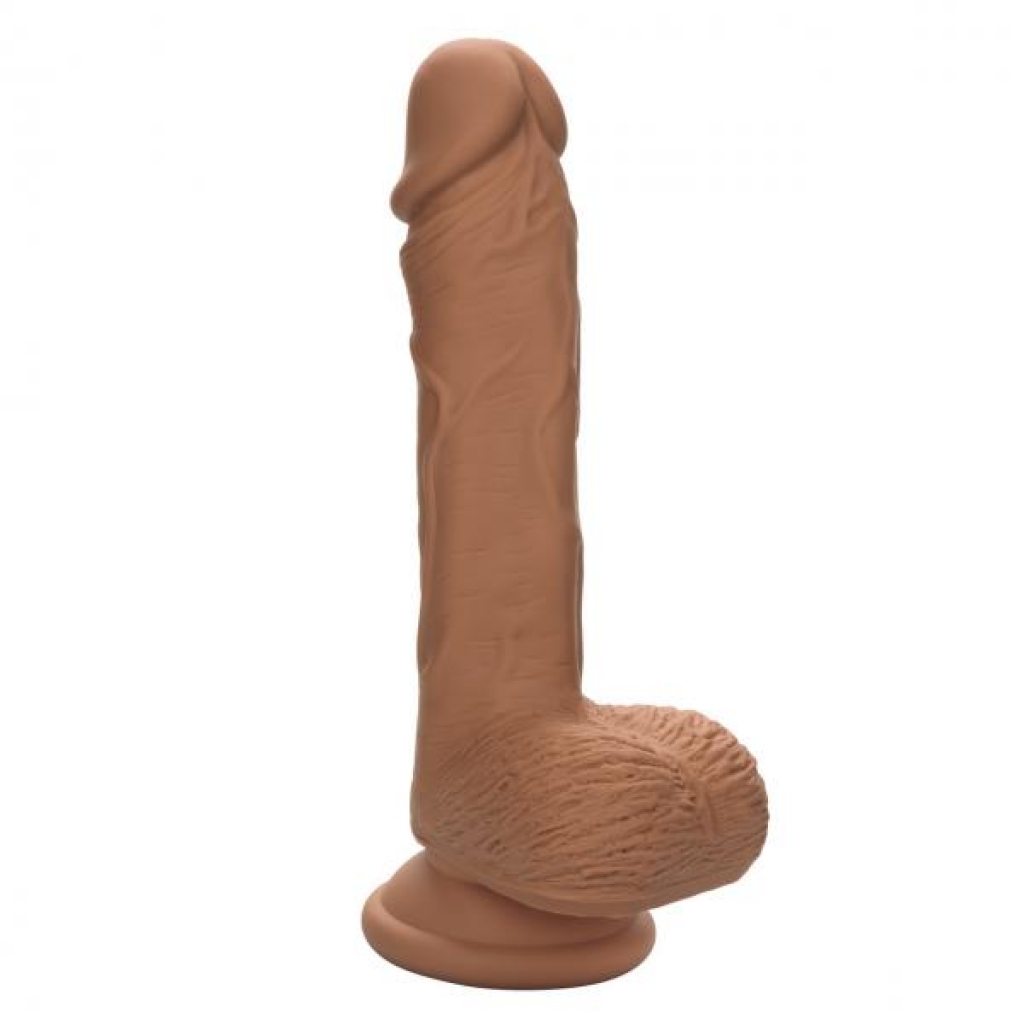 Dual Density Silicone Stud Dildo 5 Inches in Brown