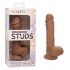 Dual Density Silicone Stud Dildo 5 Inches in Brown