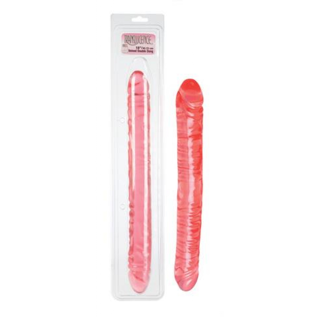 Translucence - Veined Double Dong 17.5 inches - Pink